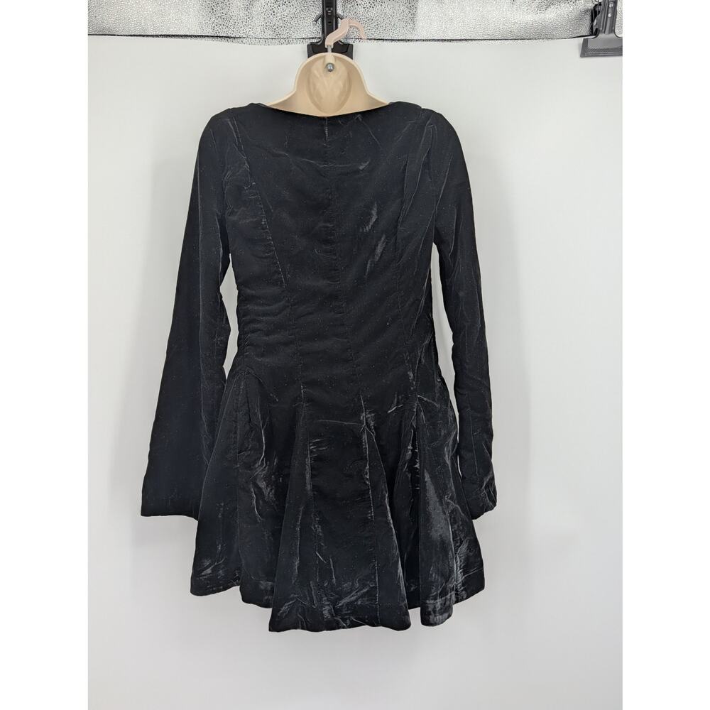 NWT Free People Linney Velvet Minidress Black 2 Goth Witchy Whimsigoth Punk - Picture 9 of 9